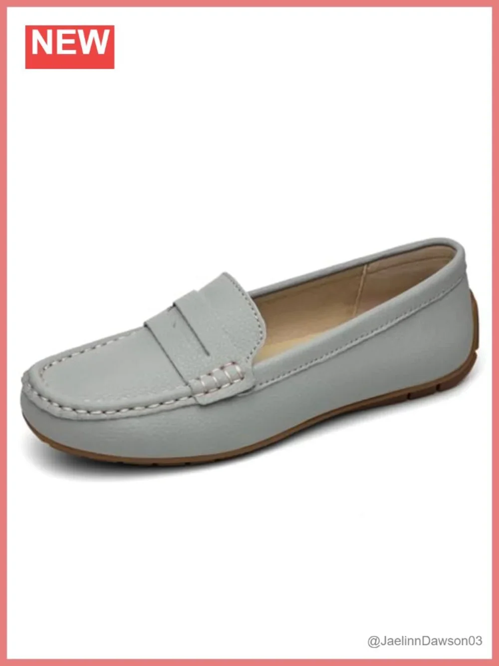 Women's Leather Penny Loafers Slip-Ons Cute Business Casual Work Shoes Driving